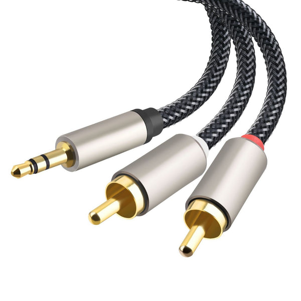 3.5 to 2rca audio mobile phone computer power amplifier speaker 3.5mm to double lotus cable pure copper audio cable manufacturer