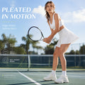 Luxtre new water-cooled cooling stretch fashion pleated skirt with double-layer anti-exposure three-quarter length sports skort dk383