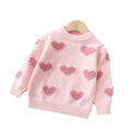 Girls' knitted sweater -  new style baby girl pearl heart pullover cardigan - sweetheart princess fashion top