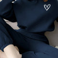 fashionembroider hooded sweatshirt suitloose drop shoulder drawstring wide leg sweatpants two-piece set