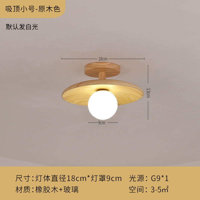 Aisle light, corridor light, Nordic log wind lighting, entrance balcony ceiling light, simple and creative entrance hall light