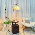 Bedroom bedside table with integrated floor lamp french medieval style practical storage rack living room sofa side coffee table