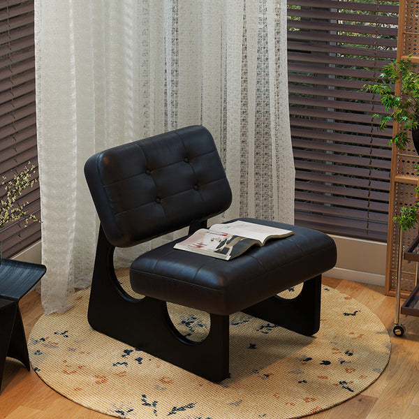 Single chair sofa antique solid wood single leisure chair seat retro oil wax leather sofa chair designer back chair