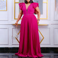 C8491p: new european and american style sexy short-sleeve pleated wide-leg jumpsuit with belt – perfect for cross-border e-commerce on  and