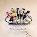 Iron wall-mounted wine rack ornaments wine bottle rack red wine rack storage rack wall-mounted hanging tall wine glass rack