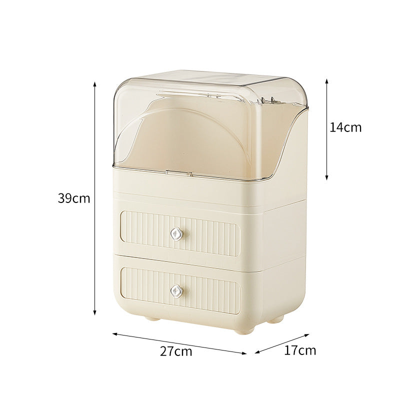 German cosmetics storage box large capacity dustproof new cream wind desktop dresser skin care product storage shelf
