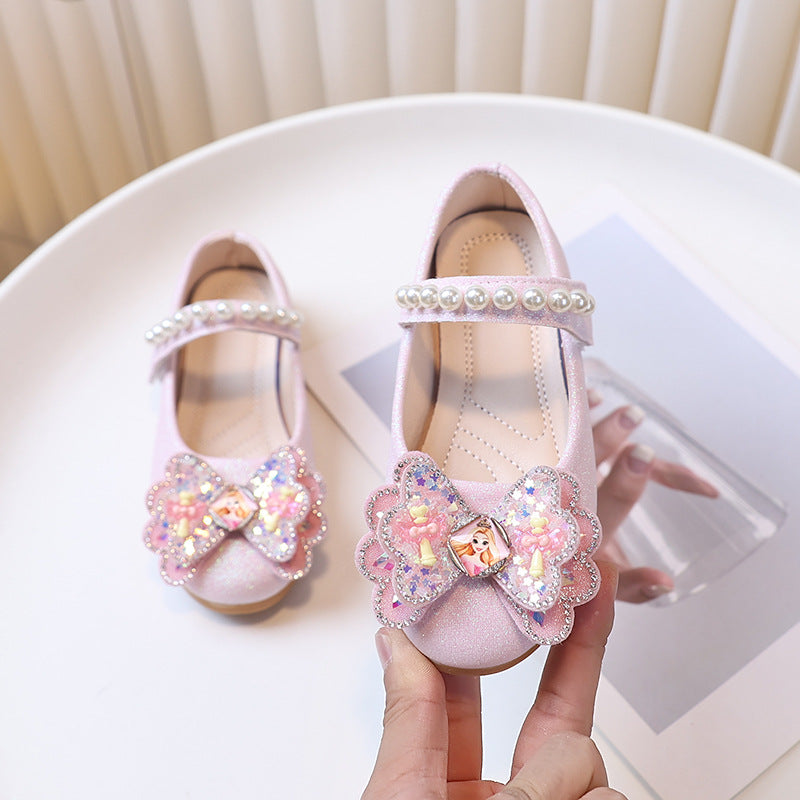 Kids' leather shoes: new korean style for spring/autumn  - comfortable bow-tie flats for girls, versatile and stylish