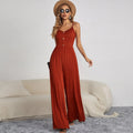 european and american style new summer women's jumpsuit - solid color casual sleeveless loose-fit romper