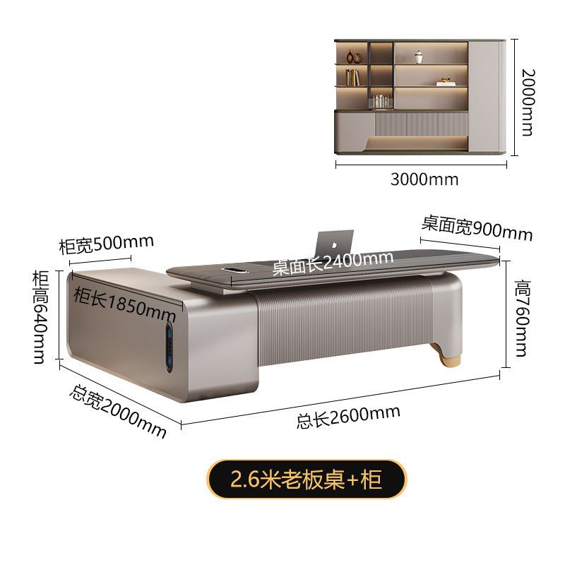 President's desk, executive desk, ceo desk, minimalist luxury chairman's office furniture, high-end office desk and chair set