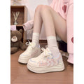 Pink women's cute cat sneakers -  spring/autumn new cartoon student platform korean style skate shoes