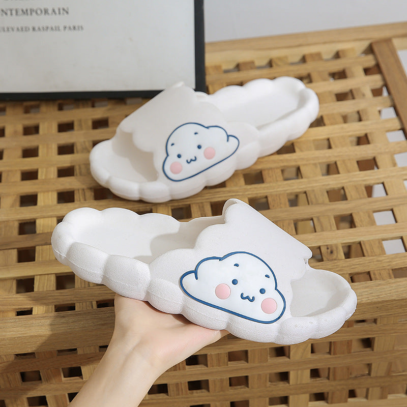 Cute cloud girl heart slippers women's summer soft bottom indoor home non-slip bathroom bath outwear sandals women's