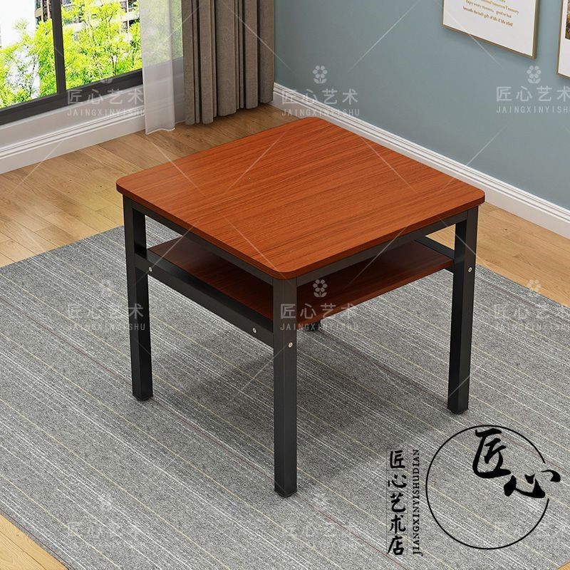 Simple double-layer dining table and chair combination square table for homeeconomic small apartment dining table and chair fashion storage small table