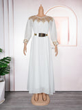 European and american cross-border   plus size women's clothing african solid color maxi dress new style dress with belt