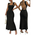 fashionbacklesstie backsilmdress women's  summer new arrivalelegance evening dress skirt