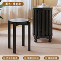 Black - jenga coffee table stool - set of 4 - universal wheels