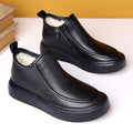【genuine leather】2025 new men's winter cotton shoes, wool-lined casual martin boots, fleece-lined thickened high-top leather shoes