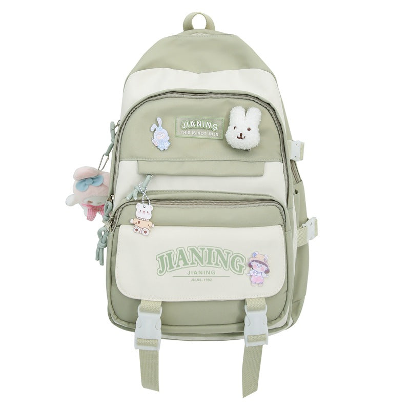 Korean version of cute female ins wind two-piece schoolbag, primary school students in grades 3 to 5 and 6, junior high school students backpack