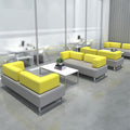 Casual office sofa coffee table combination, reception room, rest area, genuine leather sofa, three-slot sofa combination