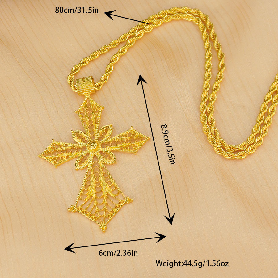 24k ethiopian big cross jewelry pendant gold african eritrean traditional wedding