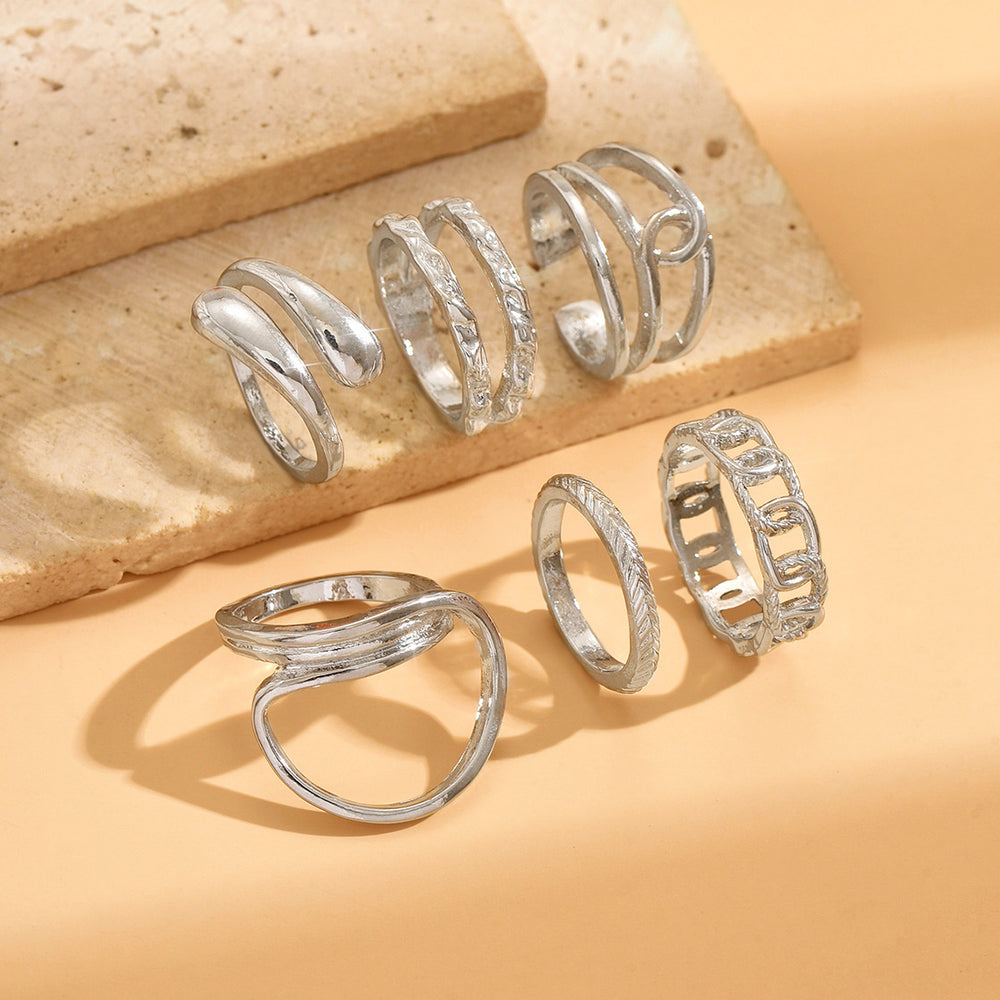 Ring set wholesale european and american hot-selling jewelry exaggerated ring joint ring women's accessories high-end niche hand jewelry