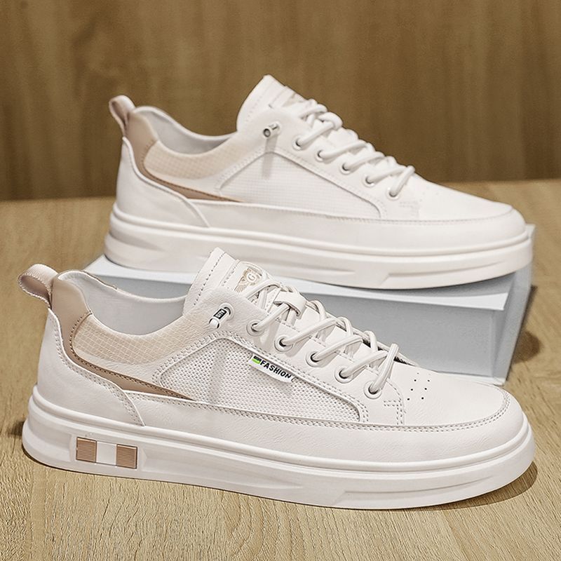 Men's winter 2025 new collection: breathable, versatile leather shoes for men - athletic, casual, slip-on, premium white sneakers