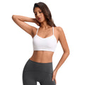 Women's fleece-lined sports bra with cutout back design - running, fitness, push-up, shockproof yoga bra yg-1003