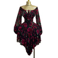 European and american cross-border women's fashion:  summer new arrivals - sexy, elegant, tie-up, printed, slim-fit, asymmetrical mini dress