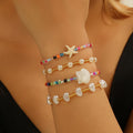 Bohemian bracelet set wholesale - european & american cross-border jewelry - starfish, seashell, beach-themed colorful seed bead & pearl bracelets