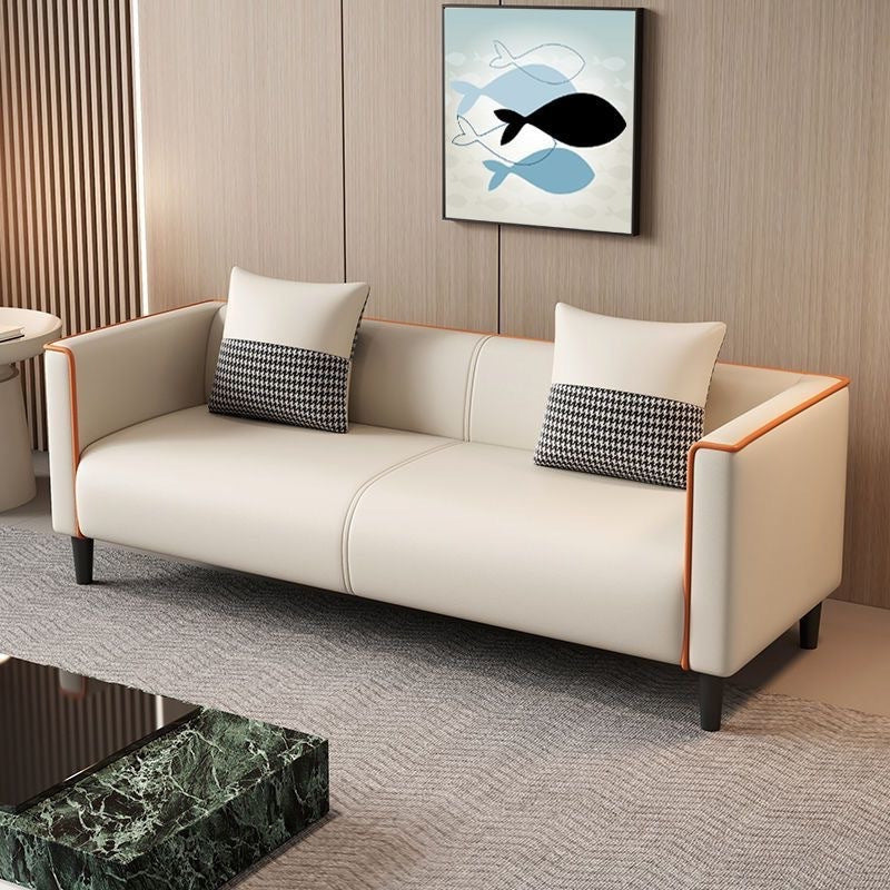 Cat claw leather sofa small apartment rental house living room bedroom clothing store double three-person sofa negotiation reception sofa