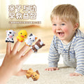 children's soft rubber animal matching number house mini pig duck frog finger puppet matching interactive toy