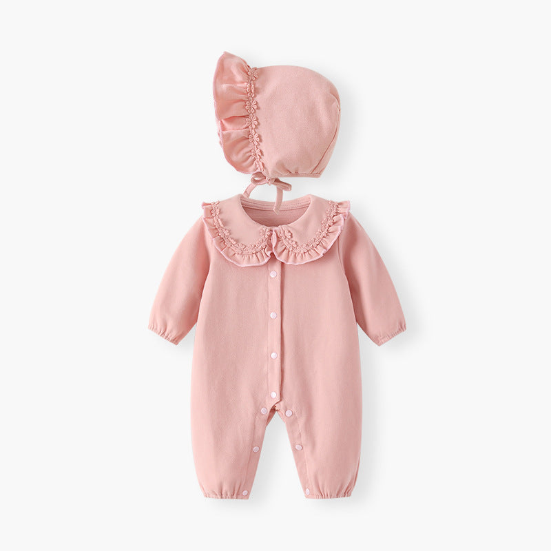 Baby romper autumn long sleeve new breathable newborn clothes red long sleeve class a full month baby outfit