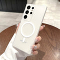 Suitable for samsung s25ultra frosted skin feel protective case s26 fine hole ice mist magnetic charging pc mobile phone case s23