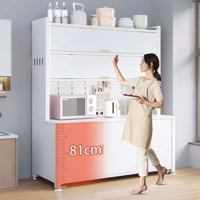 Kitchen storage rack floor-standing multi-layer thickened sideboard multi-functional wall-mounted integrated storage cabinet for home dust-proof cabinet