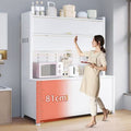 Kitchen storage rack floor-standing multi-layer thickened sideboard multi-functional wall-mounted integrated storage cabinet for home dust-proof cabinet