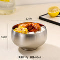 316 stainless steel bowl, thickened double-layer, household bowl, student & kids' rice bowl, school canteen tableware, soup bowl - wholesale