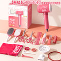 Kids' hair salon playset - realistic pretend play kit with hairdressing tools, comb, straightener, curling iron - perfect birthday gift for girls