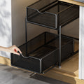 Kitchen pull-out storage rack, layered cabinet under the sink, multi-functional storage basket for storing miscellaneous items