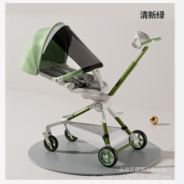 Baby stroller, light, foldable, sitting and lying down, high-view baby stroller, four-wheel stroller