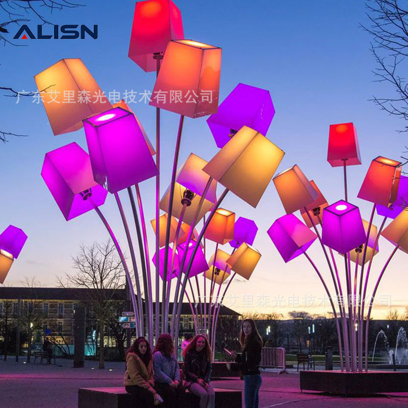 Outdoor waterproof colorful box landscape light Park square landscape light Garden rest area Seat lighting decorative light