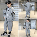Boys' spring/autumn outfit set,  new style, stylish casual two-piece tracksuit for mid-to-large children, spring collection kids' baseball jacket