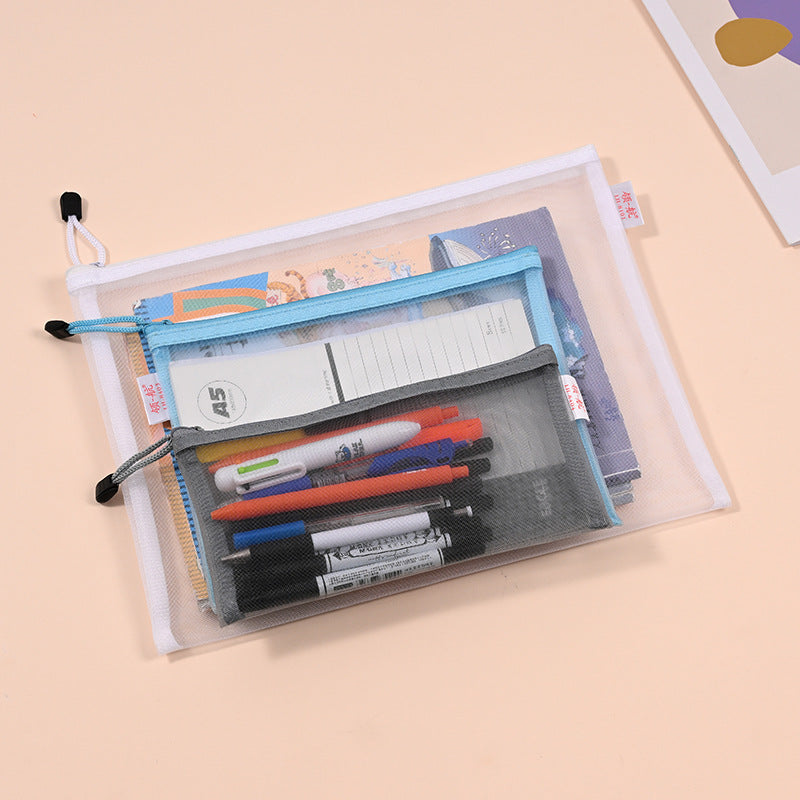 Office large-capacity document information bag Multi-specification nylon mesh document bag Durable student test paper storage bag