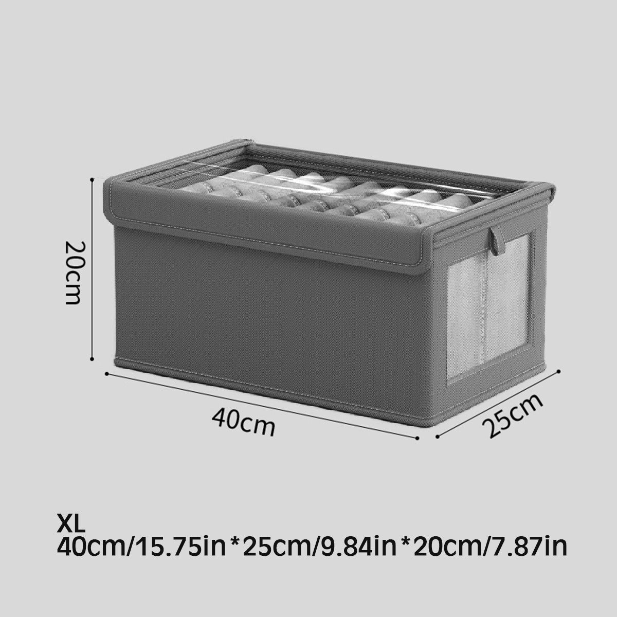 Clothes with lid storage box Household Oxford cloth window-opening visual clothes fabric storage box Large finishing artifact box