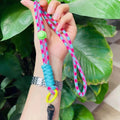 New arrival mobile phone contrast color lanyard halter anti-lost adjustable wrist rope keychain hand-woven rope two-color hand rope