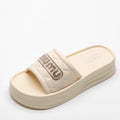 Women's summer slides 2026 new fashion rhinestone platform chunky sole height increasing non-slip beach thong sandals