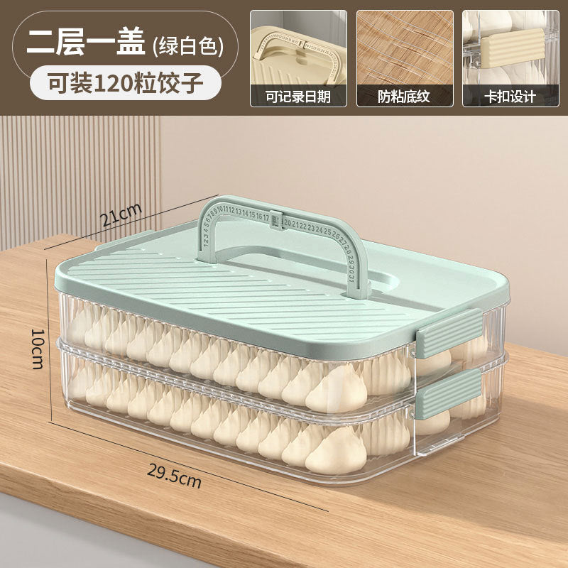 Dumpling box food grade frozen refrigerator storage box for home multi-layer crisper box kitchen wonton dumplings quick-frozen special
