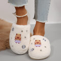 Cute capybara slippers for kids and adults - fluffy, flat, cartoon-style cotton slippers for indoor and outdoor use, keeping you warm and cozy