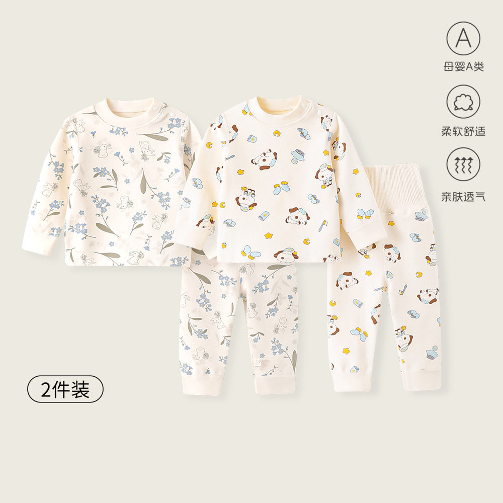 Kidsfall and winter shu velvet cloud-like cotton 300g autumn clothes high waist belly protection boneless type a heattechintimatessuit
