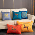 Horse year throw pillow cover sofa cushion simple light luxury high-end silk satin bedroom living room bedside cushion cover