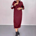 fall/winter new arrivals: european and american fashion slit letter print hooded long sleeve dress - women's apparel