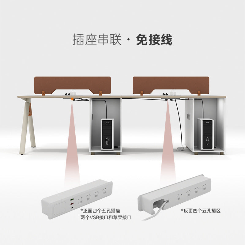 Saint li office desk and chair set - employee workstation, office desk and chair combination, minimalist furniture